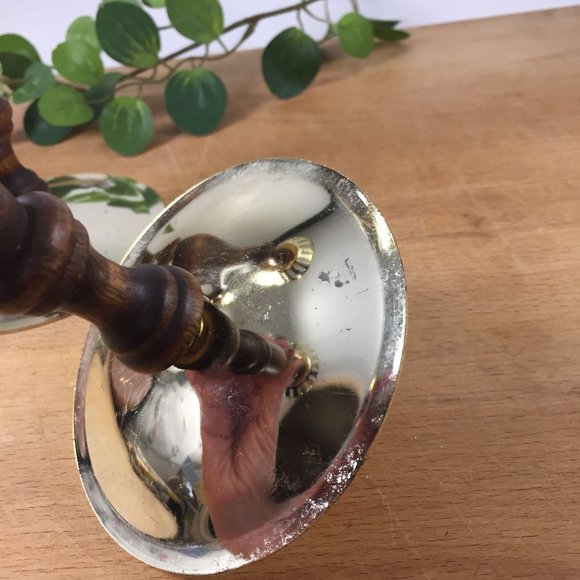 Retro Turned Wood and Metal Pair Candle Holders Votive Tall - Picture 10 of 10